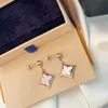 Women Designer Necklaces Ear Studs Fashion Brand Casual Earrings High Quality Classic Letters Golden Sier Pearl Diamond Jewelry