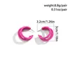 Casual C Ring Geometric Ear Ring Hoop Stud Candy Colored Exaggerated Iron Earrings for Women fashion street