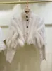 Frauen Pelz Faux Koreanischen Stil Chic Abgeschnitten Pullover Strickjacke Für Frauen Natürliche Gestrickte Oberbekleidung Herbst Winter Einreiher Kurz Mantel 221122