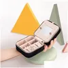 Jewelry Boxes Veet Travel Jewelry Box Double Layer Display Organizer Rings Earrings Necklaces Bracelets Case Packaging With Mirror F Dhpxe