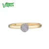 Bague solitaire VISTOSO pur 14K 585 or jaune diamant étincelant cercle rond délicat pour les femmes anniversaire bijoux fins à la mode 221119