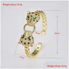 Bracelet en métal plaqué en bracelet en or bracelet pour les bracelets ouverts micro zircon serpent panthère animal de luxe de conception de conception de conception confide dhszo