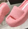 Women Thick-Soled Plush Slippers Pure Color Flat Bottom Shoes Autumn Winter Warmth Lamb Wool Leisure Slipper Fashion Designer Shoe Womens Slipper