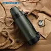 Vattenflaskor Feijian Military Thermos Travel Portable For Tea Large Cup Mugs For Coffee flaska Rostfritt stål 12001500ml 221122