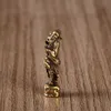 Latest Smoking Antique Brass Alloy Dry Herb Tobacco Cigarette Pipes Holder Pressure Cracker Tip Portable Mini Desktop Decoration