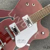 LVYBEST Electric Guitar Factory Custom The Wine Red Falcon 6120 Semi Hollow Body Jazz Tuners With Tremolo