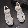 Europeisk stil 1218 Dres Party Wedding Shoes High Top Fashion Breattable Sports Casual Sneakers Round Toe Thick Bottom Business Leisure Driving Walking Loafers C87