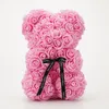 Fleurs décoratives Couronnes de la Saint-Valentin cadeau 25 cm Rose ours de avec rouge 221122