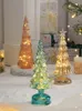 クリスマスの装飾を輝くガラスクリスマスツリーの装飾品ホーム明るいデスクトップ装飾LEDナイトライトパーティークリスマスデコレーションフェスティバルキッドギフト221123