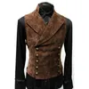 Costumes pour hommes Blazers Double boutonnage gothique Steampunk velours gilet col montant médiéval victorien noir gilet hommes scène Cosplay bal Costume 221123