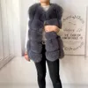 Faute de fourrure pour femmes Hiver Real Mabet High Quality Natural Vest Fashion Luxurious Warm Sans mannequin Veste de boucle noire 221123