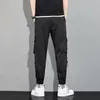 Calça masculina homens calças de moletom preto harém jogadores de streetwear casual hip hop cargo harajuku calças