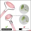 Face Massager Handheld Facial Masr Beste huidverzorgingsroller Rose Quartz Therapie Stone Pink Jade Drop Delivery Health Beauty Mas Dhevu