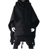 Mélanges de laine pour hommes automne vestes en laine mode mi-longue manches chauve-souris Cape manteau à capuche manteau personnalité masculine châle hommes hauts 221123