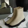 Neue Schuhe, Kleid-Stil, Nische, Damen-Designer, Rois The Row, kurze Lederstiefel mit dicker Sohle für Damen, französische Chelsea-Stiefel mit quadratischem Kopf, lässig, S1HV EDPU