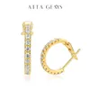 Stud Attagems Hoop Earrings for Women 15mm D Color 925 Sterling Silver Plated Yellow Diamond Earring Wedding Fine Jewelry 221119