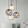 Pendant Lamps Nordic Dining Hanging Lighting Modern Led Glass Lights Fixtures Restaurant Living Bedroom Bedside Decor Bar Gray