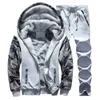 Erkek Eşofman Moda Kış Erkek Sıcak Polar Eşofman Takımları 2 Parça Hoodie Pantolon Set Marka Kalınlaşmak Giyim Artı Boyutu 4XL X0610