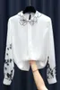 Femmes combinaisons barboteuses automne fleur col imprimé blouse chemise blouses décontractées haut pour femme blusas 221123