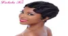 Synthetic Wigs Short Pink Curly Finger Wave Wig For Black Women Heat Resistant Brown Blonde African American Pixie Cut Mommy3661066