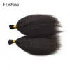 Cabelo humano malaio, cabelo liso e crespo em massa para trança, 3 pacotes de cabelo liso e sedoso, cor natural, pode ser tingido fdshine