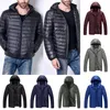 Men's Down Parkas Men Autumn Winter Light Jacket Fashion Hooded Short Large Ultra-thin Lightweight Youth Slim Coat Jackets 221123