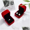 Bo￮tes de bijoux Bo￮te ￠ bague carr￩e Bo￮te de vente au d￩tail Bijoux de boucles d'oreille Holder Protable Cuisine de stockage Bo￮tes d'emballage d'engagement pour bijou DHWFB