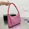 Diamant Vrouwen Schoudertas 2023 Nieuwe Kristal Kraal Strass Prad Handtassen Mode Onderarm Bling Hobo Portemonnees Luxe Totes Nylon kwaliteit Klassieke Baguettes