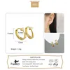 Hoop￶rh￤ngen Trustdavis 925 Sterling Silver Earring Fashion Punk T Shape Huggie For Women Party Gold Plated Jewely J016