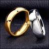 Band Rings Simple Stainless Steel Smooth Gold Rings Women Men Engagement Wedding Fashion Jewelry Drop Delivery Dhcru