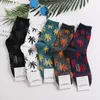 جوارب الرجال Dianruo 2022 فصل الشتاء الخريف 10pcs/الكثير من الرجال MAPLE SOCK SCHET HIP HOP SKATBOARK