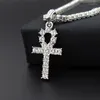 Ketens Europese en Amerikaanse Anhe Key Cross Double Necklace Men Women Trendy Street Rap Personality Diamonds