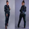 Dwuczęściowe spodnie Women Swidrly cekin 2 set Sty Stoły Spring Autumn Lutka i Streetwear Women Tracksuit 221123