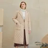 Cappotto da donna in piumino da donna in cotone lungo con diamanti a quadri