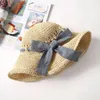 Wide Brim Hats Big Bow Sun For Women Holiday Beach Summer Hat Unisex Cap Hand Made Starw Soft Female