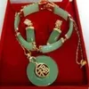 Groene jade armband geluksoorbellen Hanger ketting sieraden Set