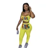 Einzelhandel Frauen Trainingsanzüge 2-teiliges Set Modedruck Sling Weste Bleistift Hosen Outfits Damen Neue Casual T-Shirt Hosen Jogginganzüge Sportbekleidung DHL