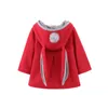 Mantel Mädchen Warmer Kapuzenpullover Lässiger Herbst Knopfleiste Lange Ohren Kapuzenjacke mit flauschigen Dekoren für Kinder Strickjacke Sweatshirt 6M 5J 221122