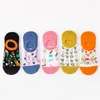 Men's Socks 5 Pairs/Lot Summer Unisex Ankle Casual Novelty Colorful Happy Cotton Short Plaid Dress And Woman Boat