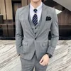 Herren Anzüge Blazer 7XL Blazer Weste Hosen Highend Marke Plaid Retro Business Bräutigam Hochzeit Party Schlank Mode Britischen Stil Leistung 221123