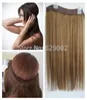 Brazylijskie ludzkie włosy Brak klipsów Halo Przedłużenie włosów 1PC 100G łatwa linia rybna tkanie włosów w całości 6693315
