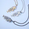 Kettingen 12 stuks/lot vis bot hang ketting ketting vissen haak skelet skelet zilveren goud kleur zwarte ketting voor vrouwen mannen charm choker sieraden