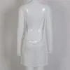 Casual Dresses 2022 Women Sexy Solid Backless Mini Dress Chic Transparent White
