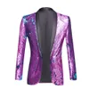 Costumes pour hommes Blazers Brillant Veste décorée pour Night Club Graduation Homme Coût Sequin DJ Noir 221122