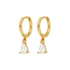 Fashion Crystal Zirconia Chain Hoop örhängen Flower Water Drop Pendant Brosk Earring Piercing Smycken