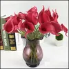 Faux Floral Greenery Real Touch Artificial Flower Calla Lily Faux Floral Party Свадебные цветы дома украшение сада капля Defore Dhhi4