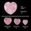 Резные 20 мм 25 мм 30 мм розовый натуральный камень украшения сердца хрустальные минералы Reiki Healing Rose Quartz Diy подарки Citrine Home Decor