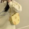 Evening Bags Cartoon Cheese Shape Women Underarm Female High Quality PU Leather Shoulder Bag Cute Fashion Lovely Girls Purse Handbags
