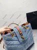 2024 Designer 5a Qualidade Mulheres Bolsas de ombro Lady Denim Fabric Correntes Bolsa Bolsa Crossbody Bolsas Messenger Compras Totas Cross Body Cartê 26 cm com caixa