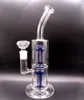 12 Inch Blauw Glazen Waterpijp Waterpijpen met Dubbele Arm Boom Perc Olie Dab Rig Shisha Rookpijpen